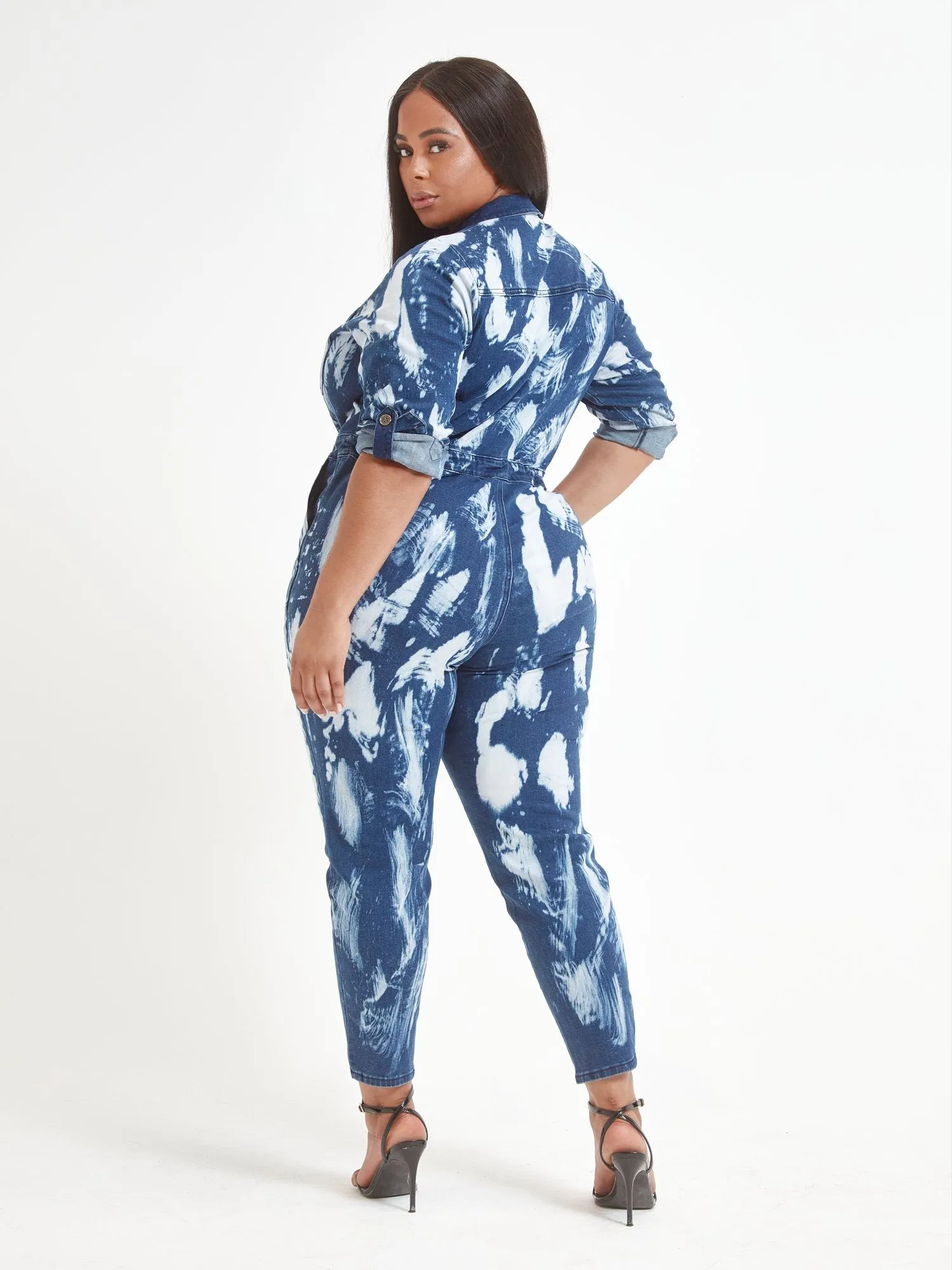 Evie Tie Dye Denim Jumpsuit