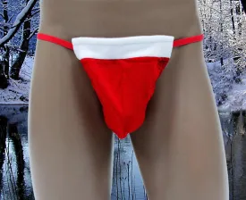 Festive Men's Santa Posing Strap: Elevate Your Christmas Style with a Stylish Male G-String