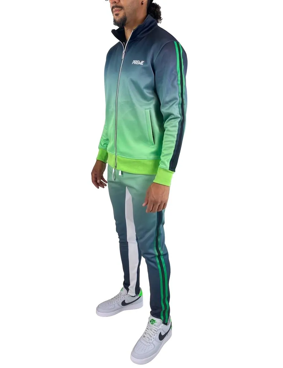Gradient Track Suit-Flash Green