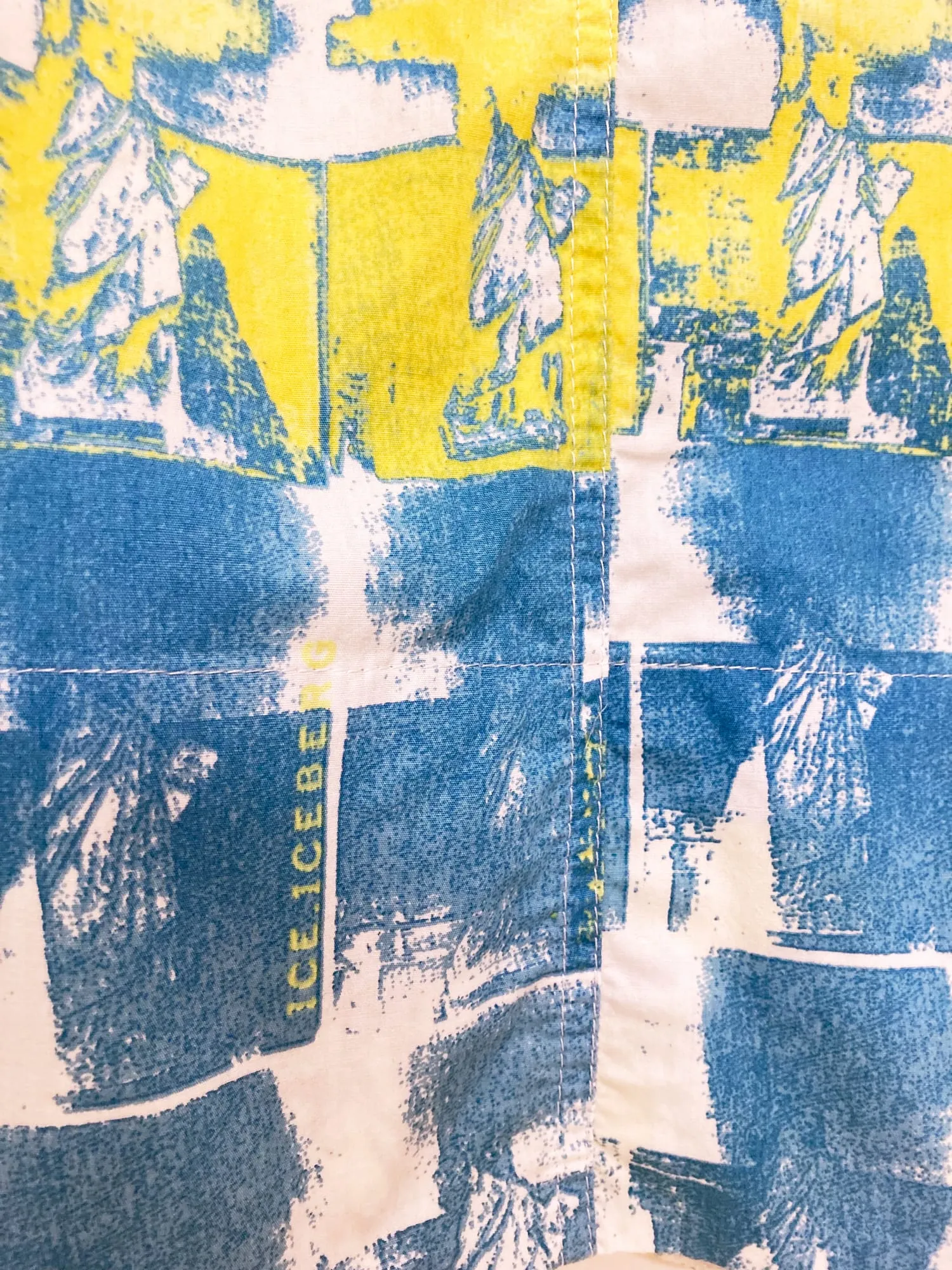 History by Iceberg blue yellow white statue of liberty print maxi skirt