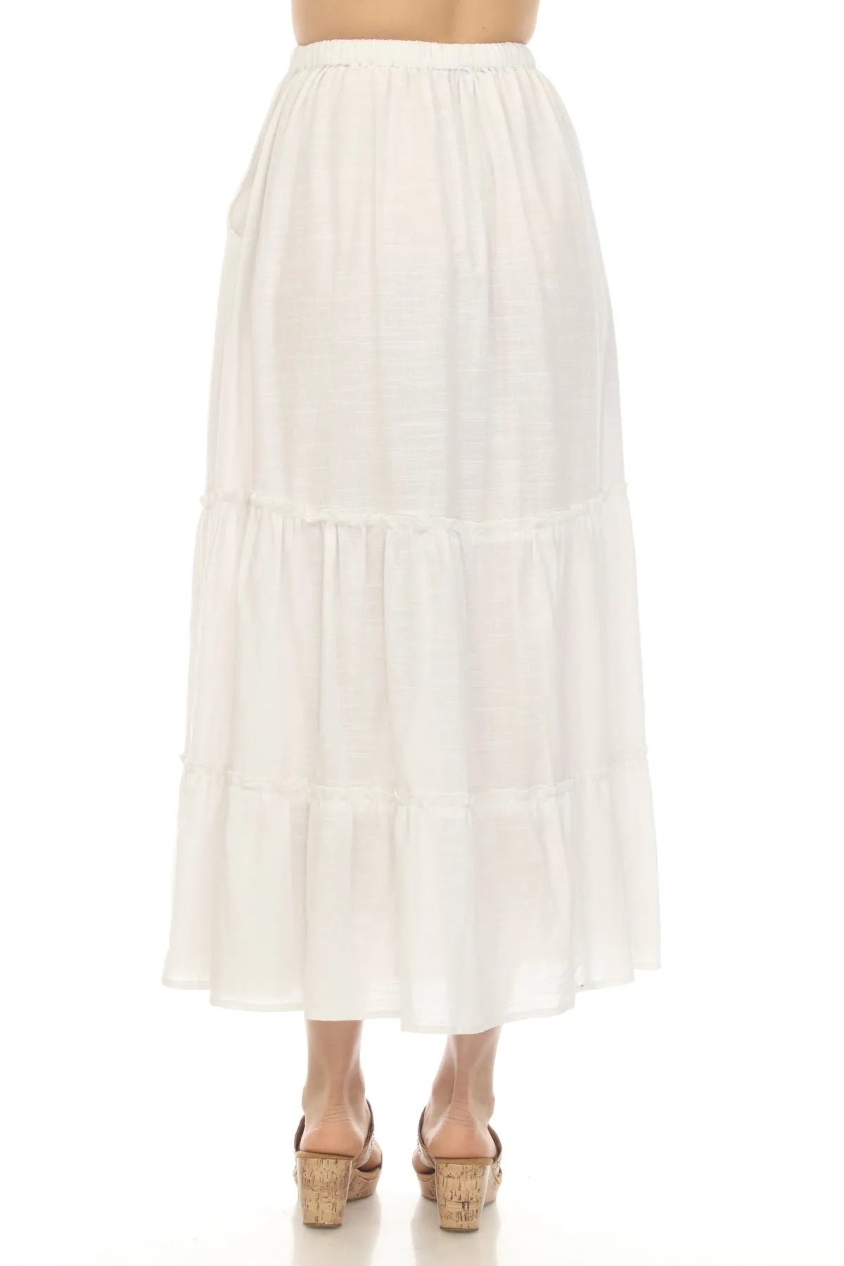 Homespun Tiered Maxi Skirt
