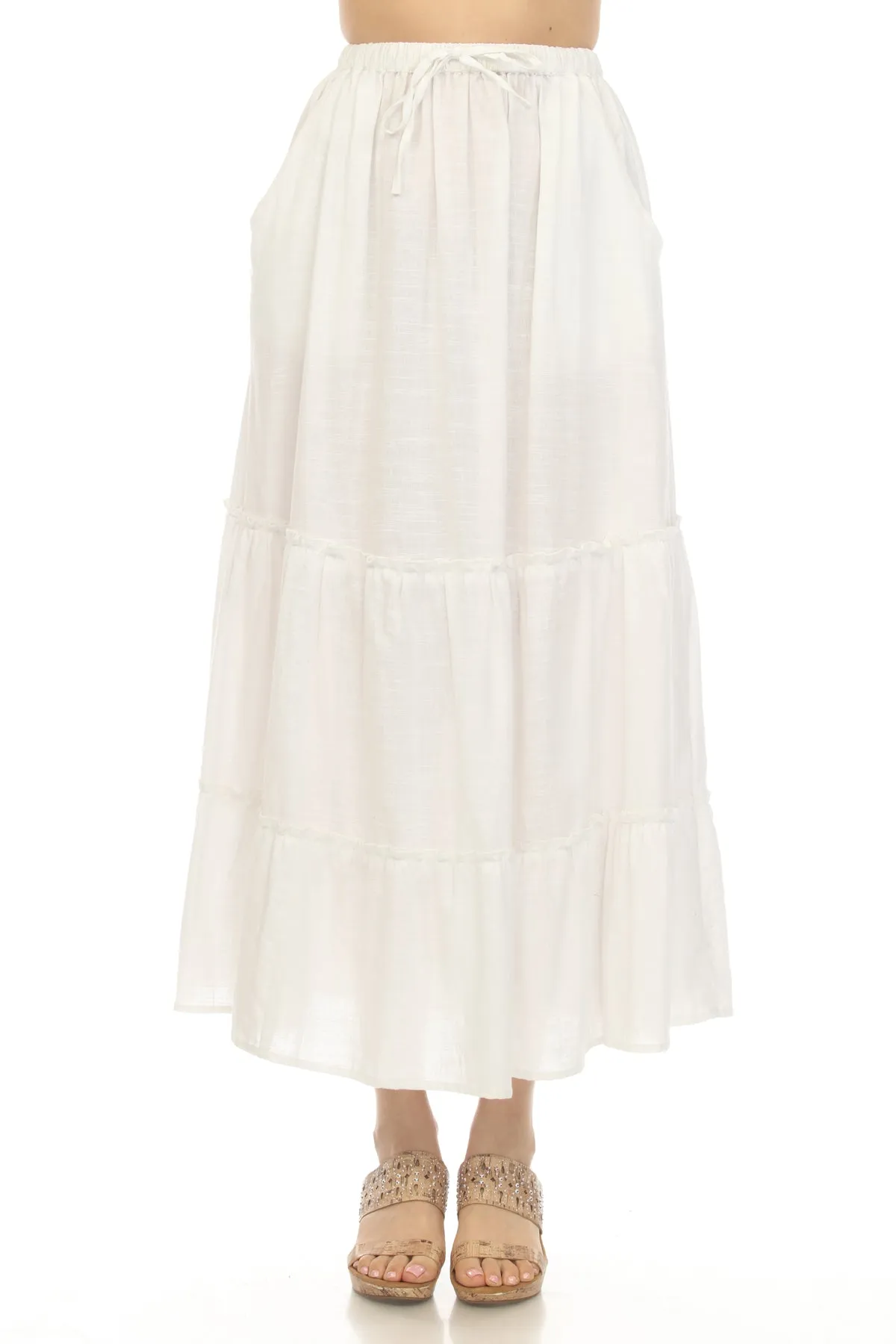 Homespun Tiered Maxi Skirt