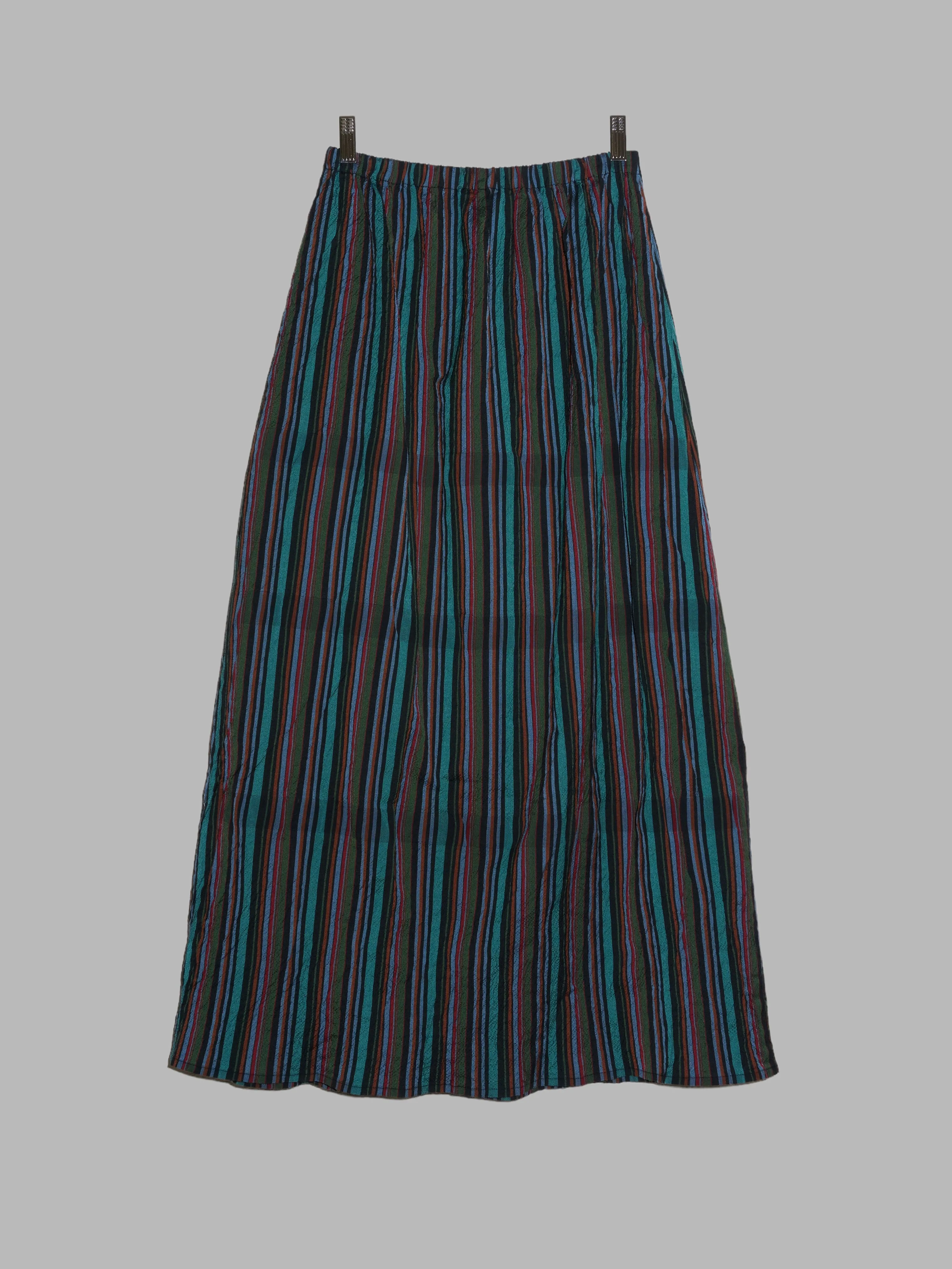 Issey Miyake A-POC multicolour striped cotton maxi skirt - size 2 M S