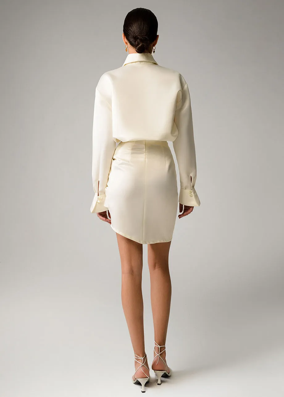 IVORY RUCHED SKIRT