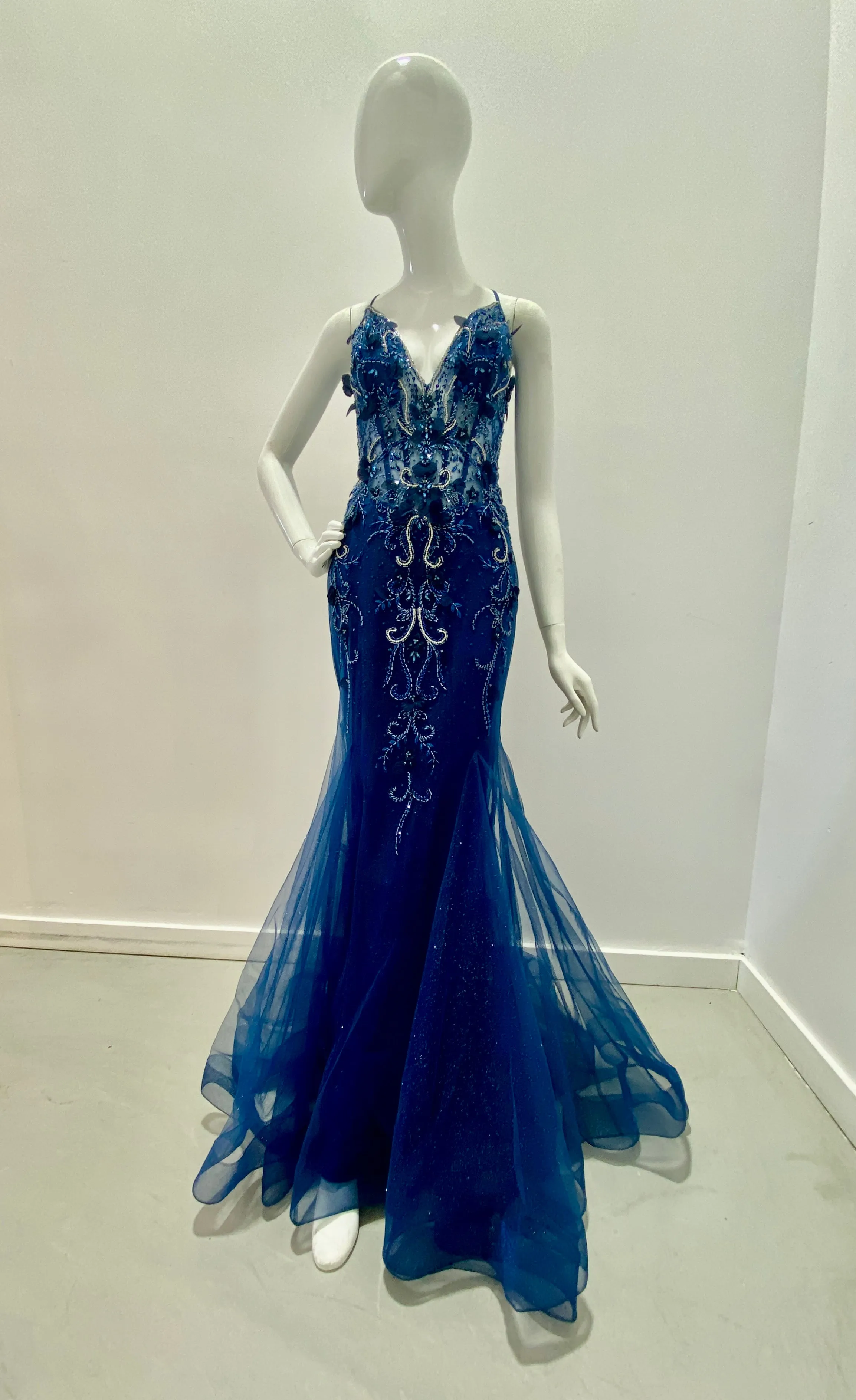 Jovani Mermaid Inserts Top Bead & Applique