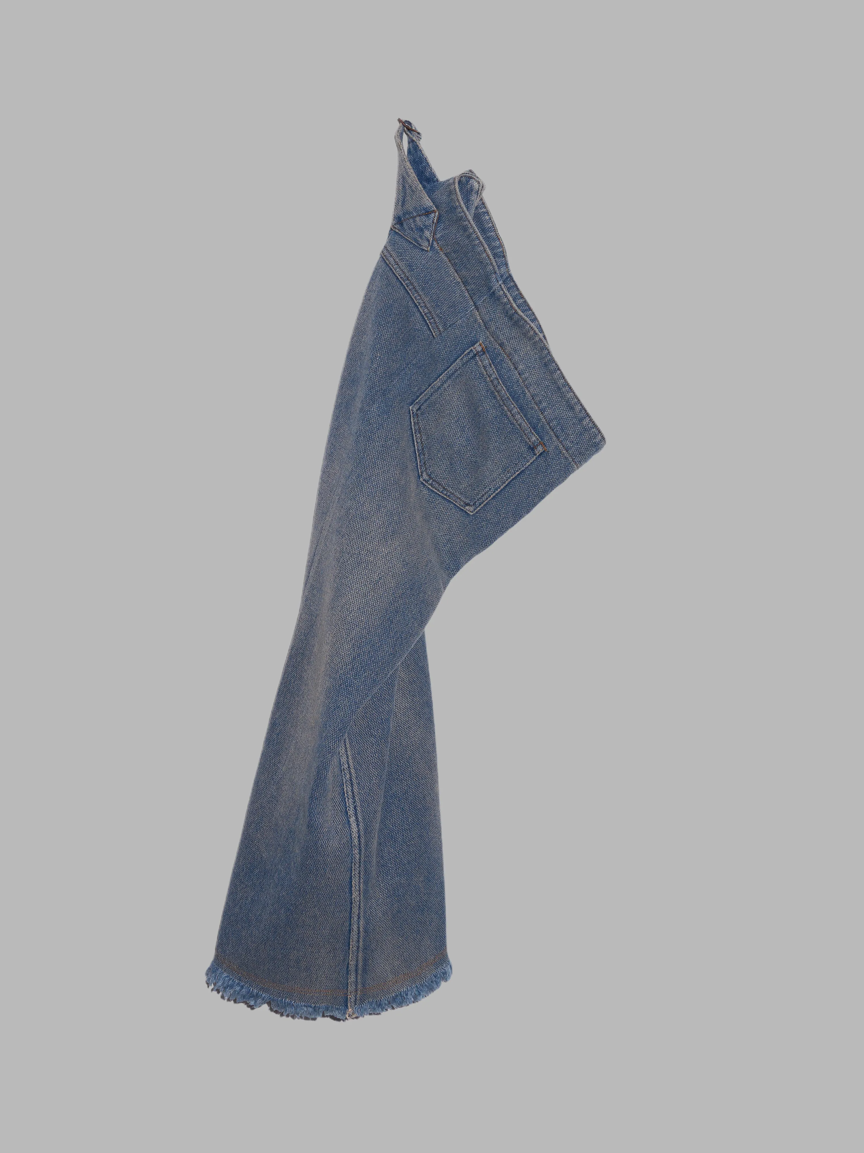 Junya Watanabe Comme des Garcons SS2002 washed cotton raw hem denim skirt - M