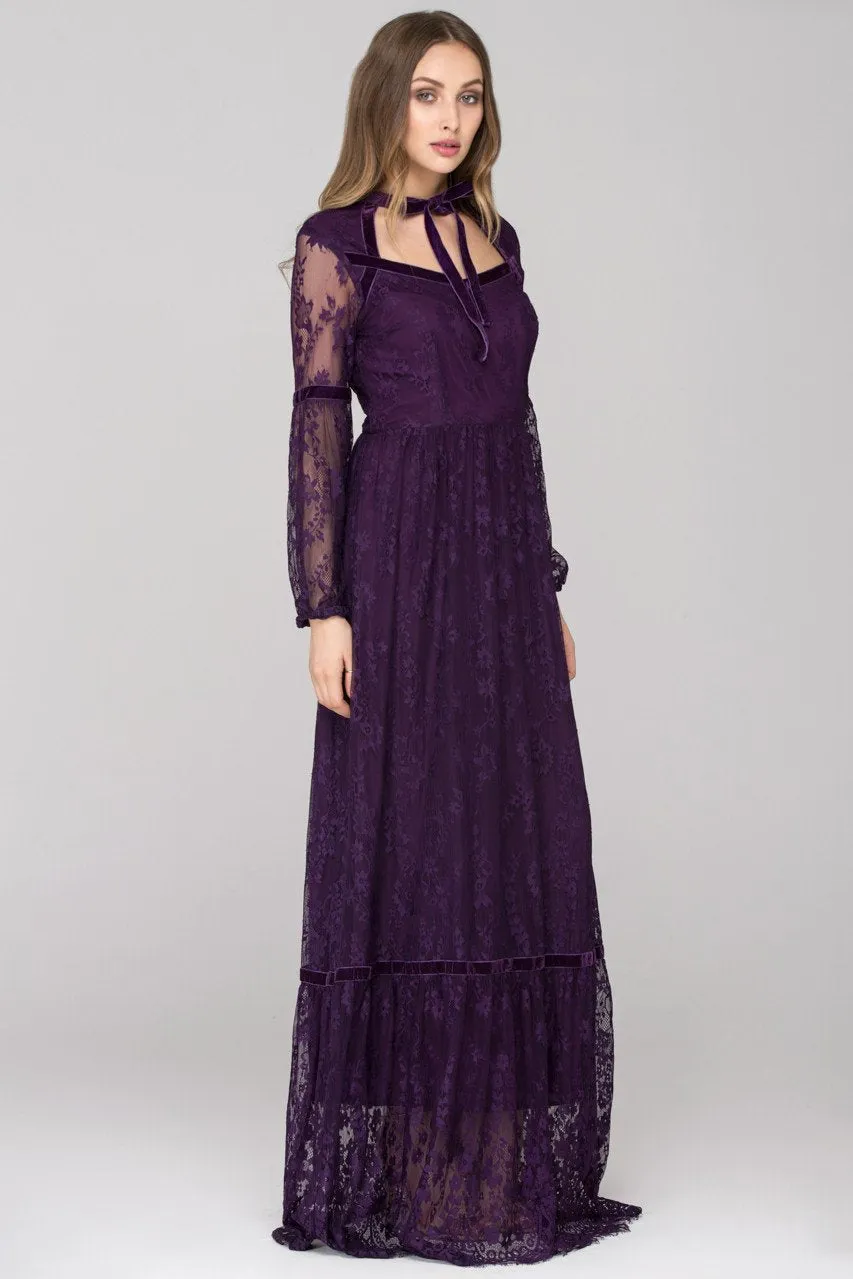 Lady Violet Lace Maxi Dress