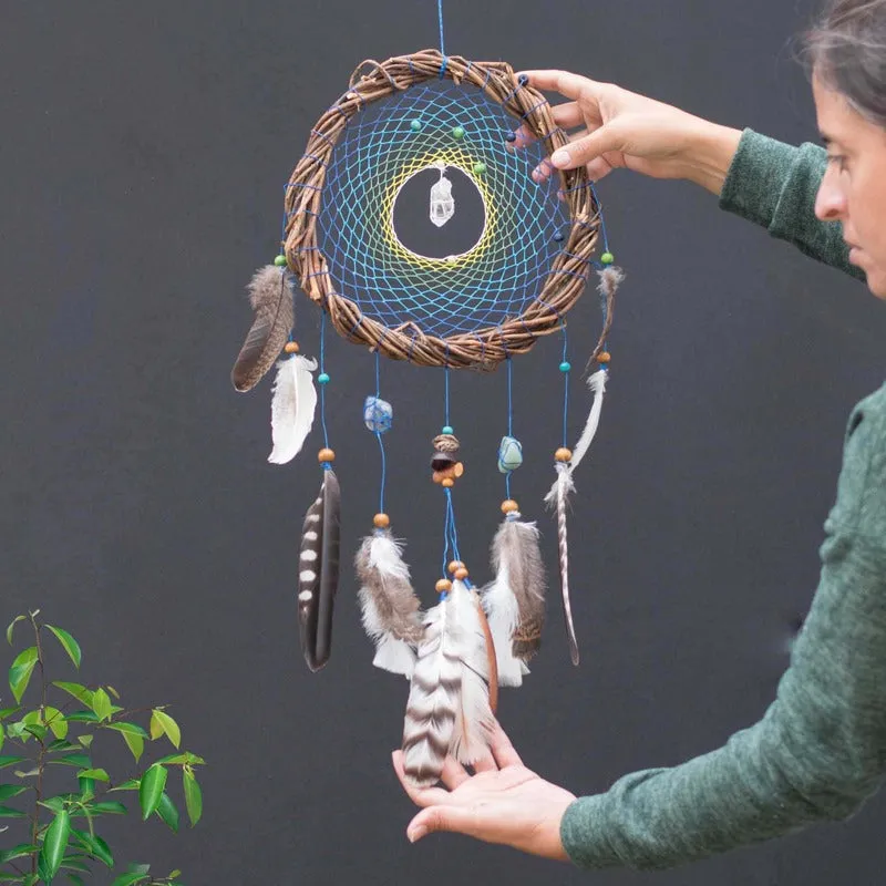 Large authentic dream catcher set gift, Handmade dream catcher set of 3