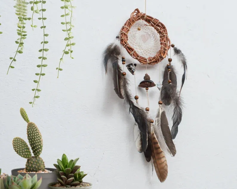 Large authentic dream catcher set gift, Handmade dream catcher set of 3