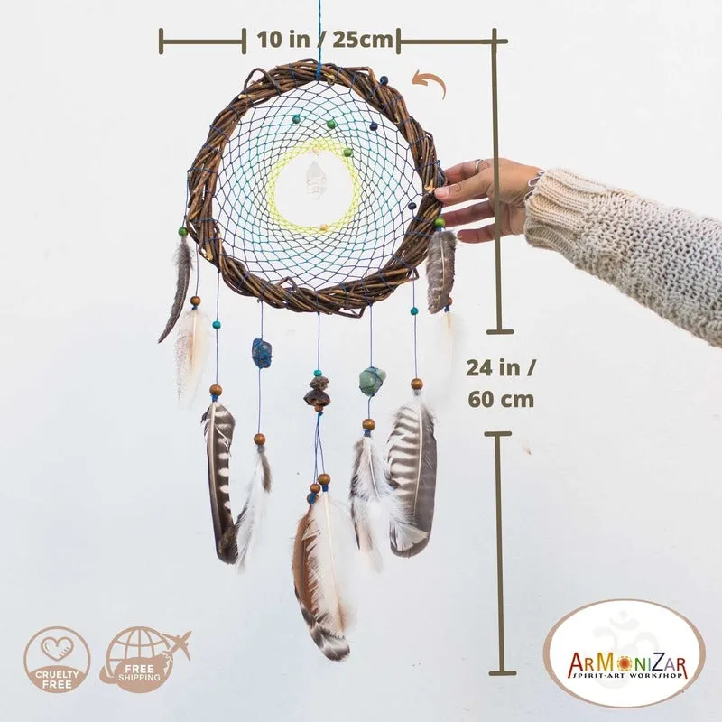 Large authentic dream catcher set gift, Handmade dream catcher set of 3