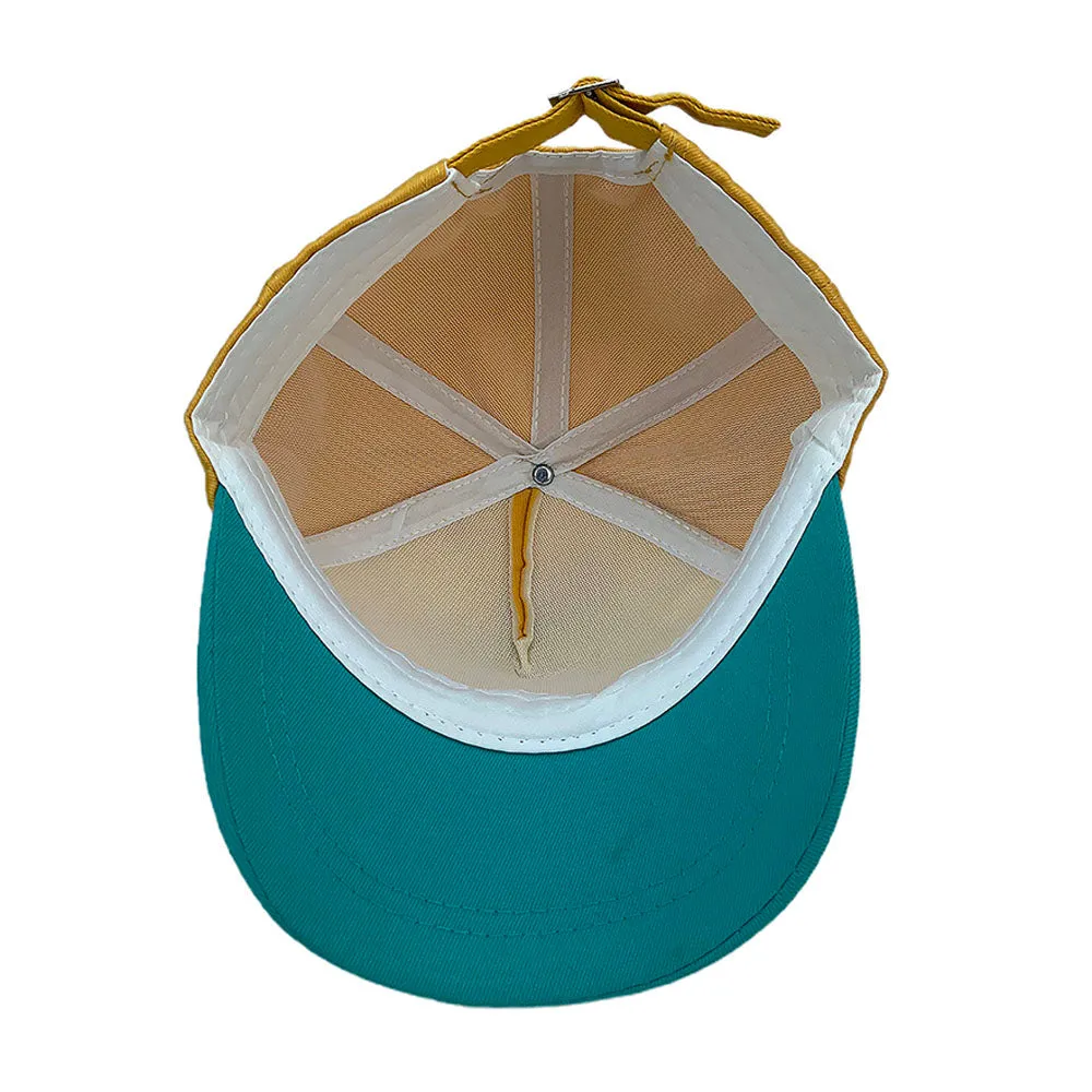 Little Surprise Box, Yellow & Teal  3d Dino on wheels Casual Cap for Kids