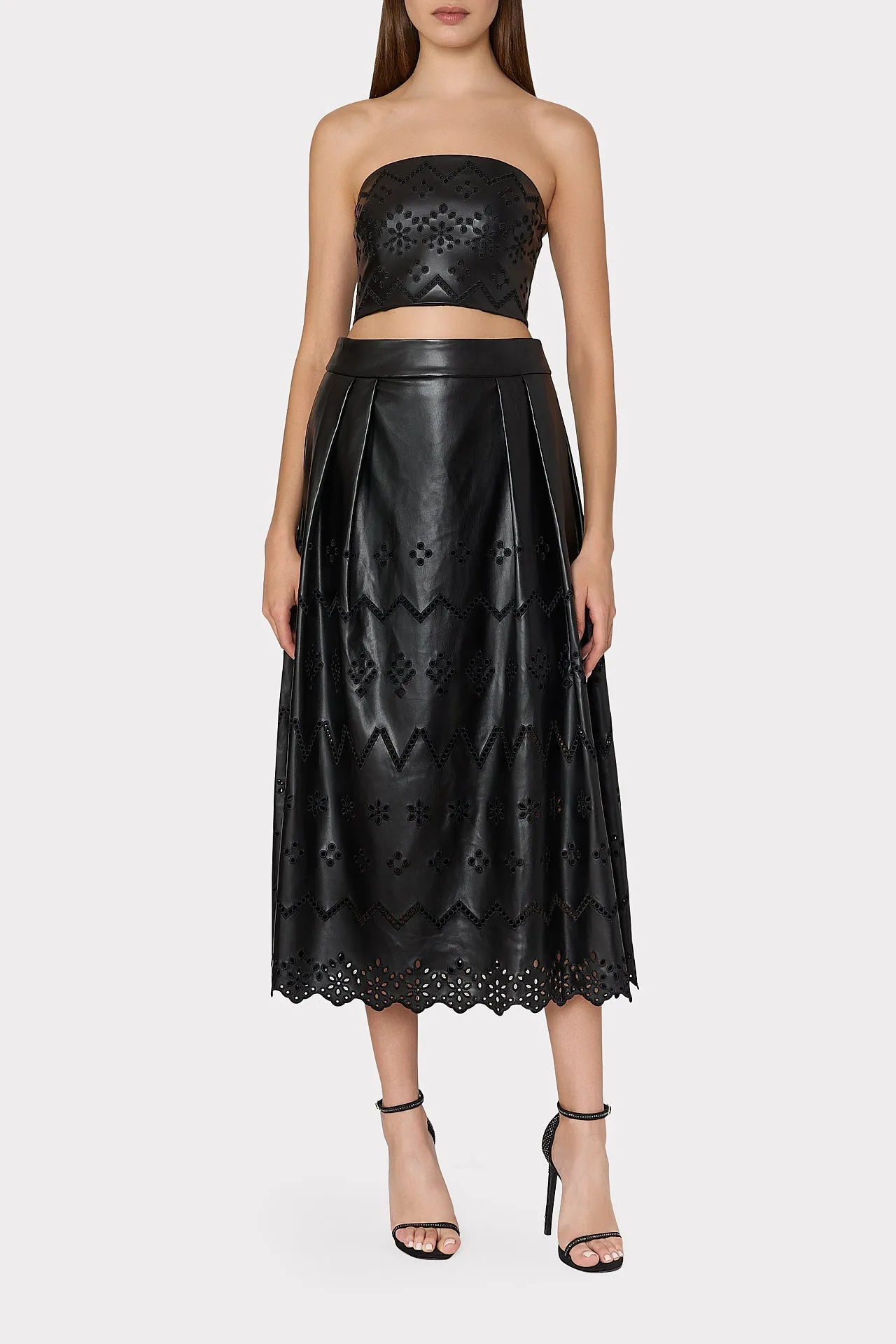 Lois Eyelet Vegan Leather Top