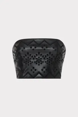 Lois Eyelet Vegan Leather Top