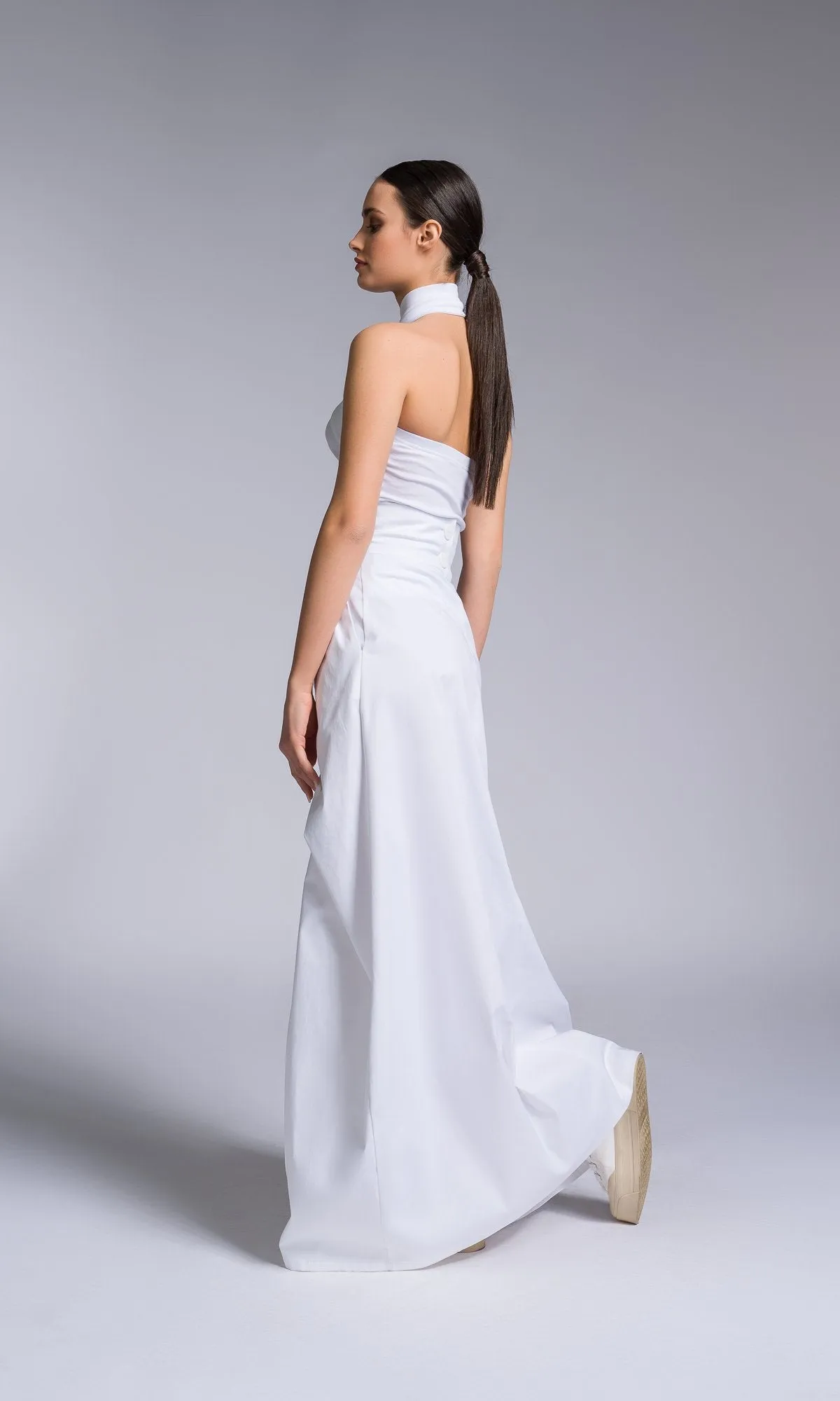Long Skirt With Overlapping Front