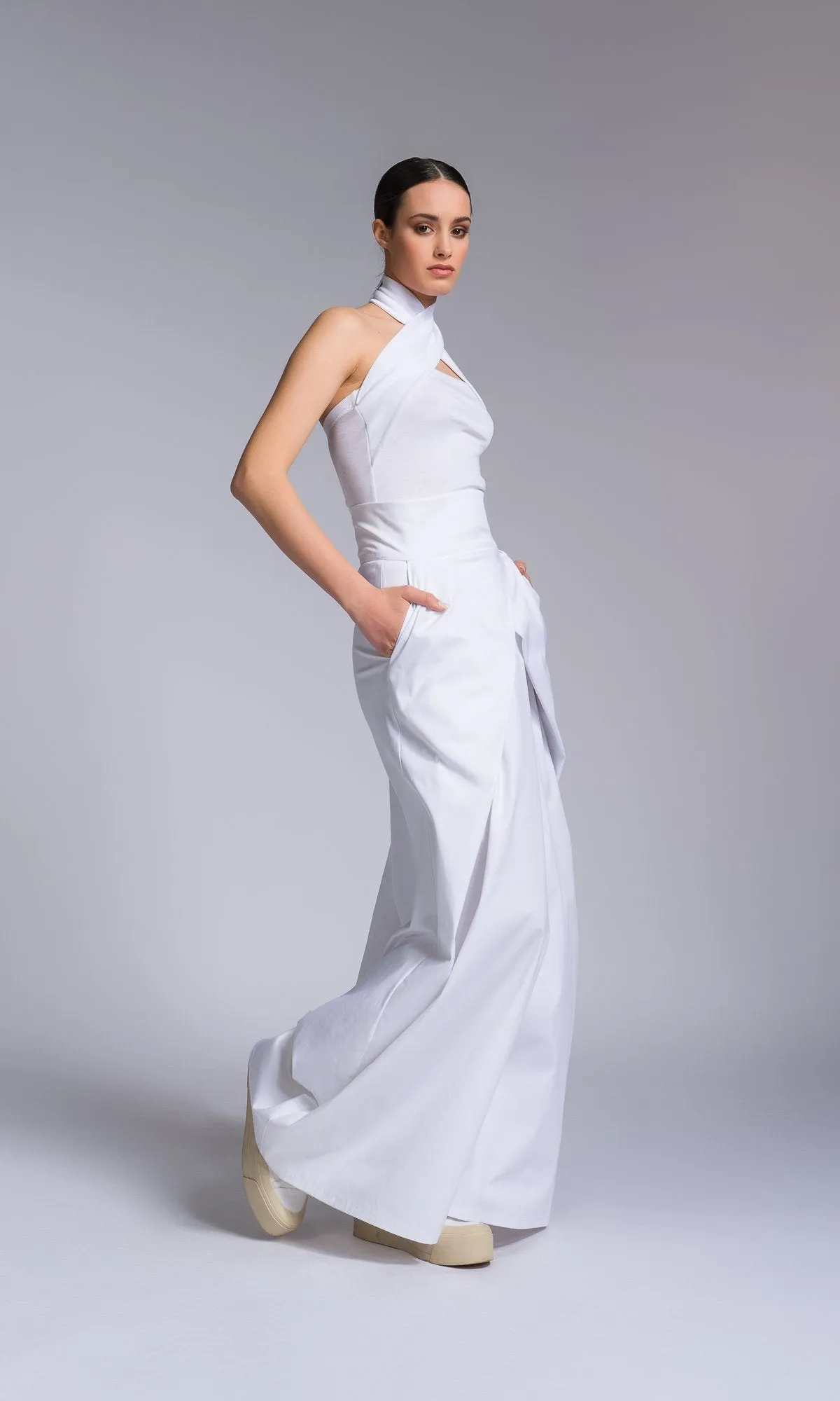 Long Skirt With Overlapping Front