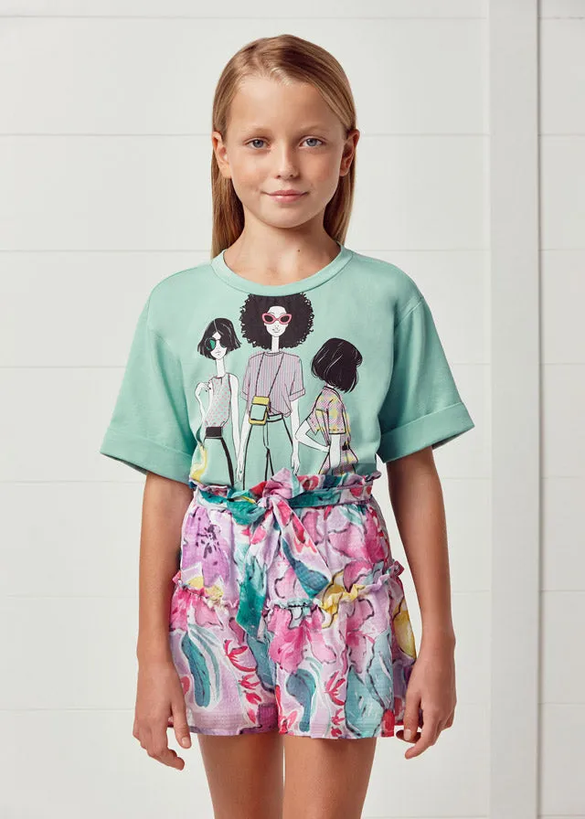 Mayoral 6953 080 - Lilac Printed Skirt