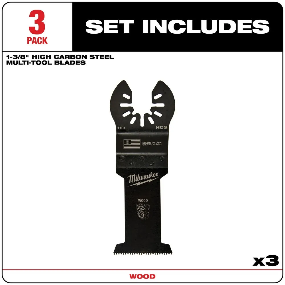 Milwaukee  49-25-1103 Milwaukee® OPEN-LOK™ 1-3/8" HCS WOOD BLADES 3PK