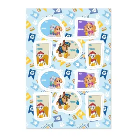 Paw Patrol Hanukkah Gift Label Sticker Sheet
