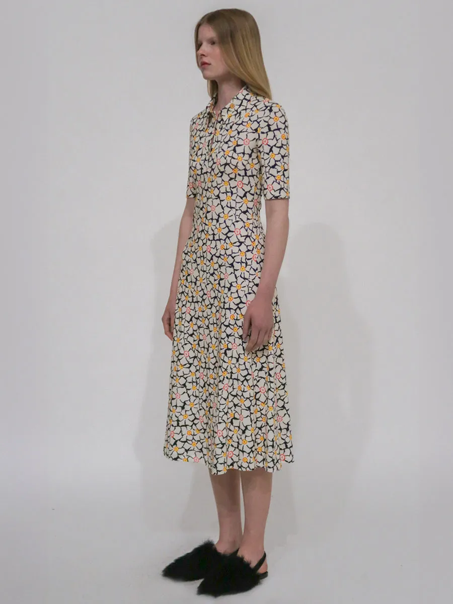 POLO T-SHIRT DRESS - GEOMETRIC FLORAL