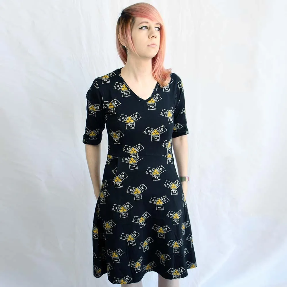 Radioactive Symbols Glow-in-the-Dark Fit & Flare Dress