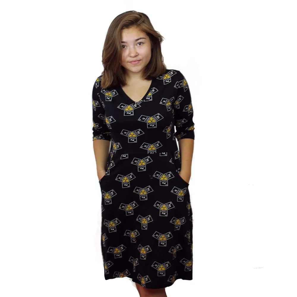 Radioactive Symbols Glow-in-the-Dark Fit & Flare Dress