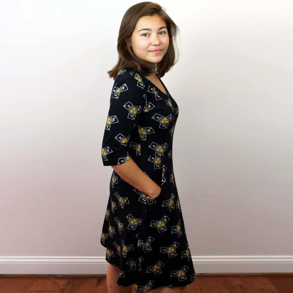 Radioactive Symbols Glow-in-the-Dark Fit & Flare Dress