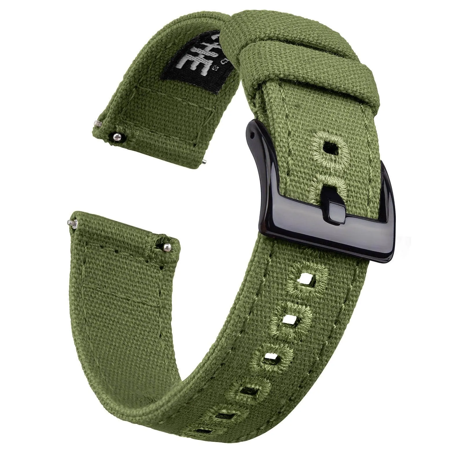 Ritche Army Green Canvas Quick Release Black Buckle