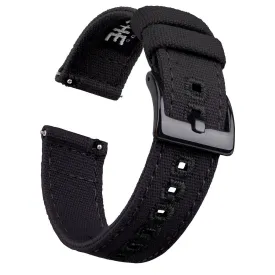 Ritche Black Canvas Quick Release Black Buckle