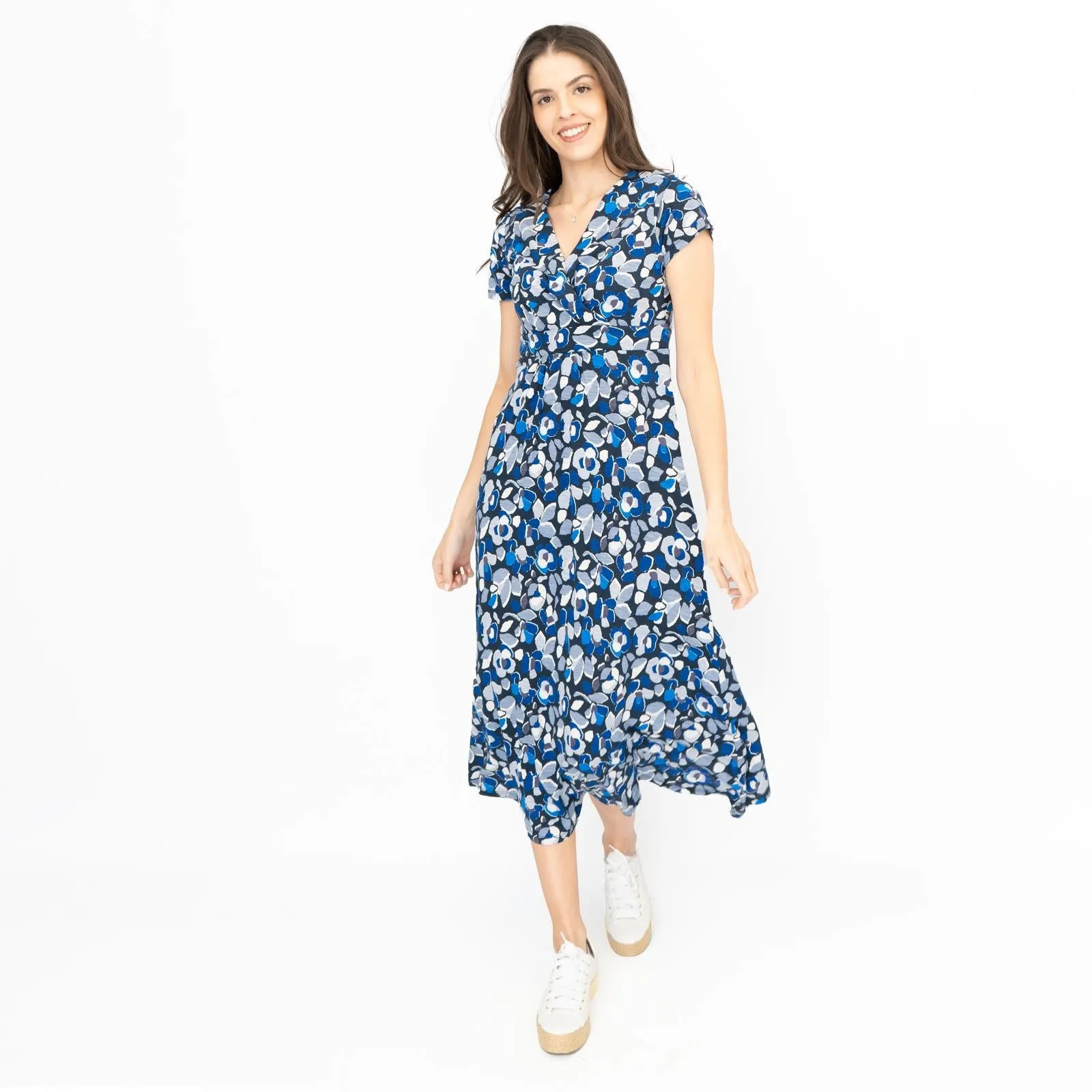 Seasalt Chapelle Jersey Midi Dress Collaged Foliage