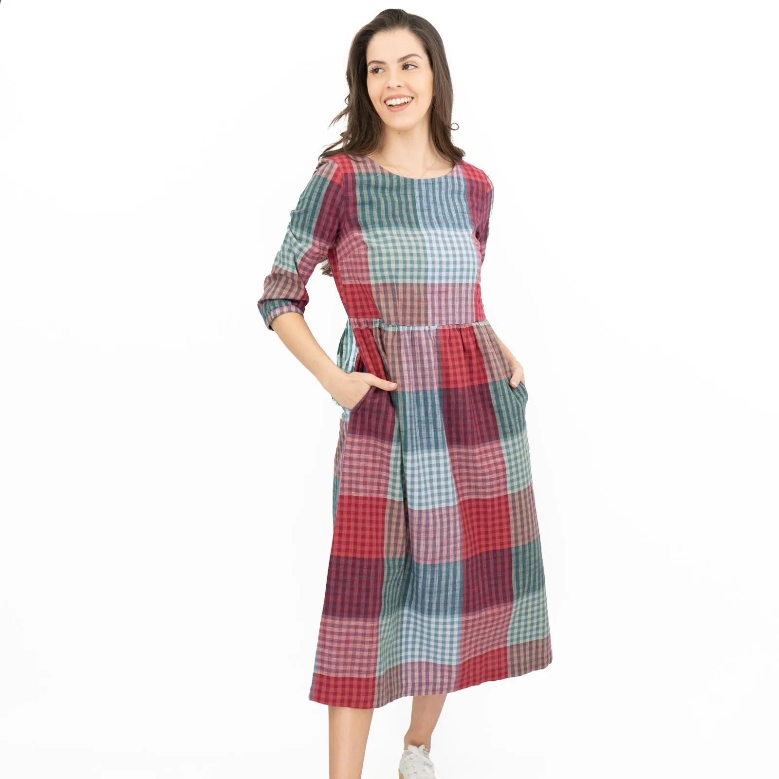 Seasalt Cloudscape Check Midi Dress