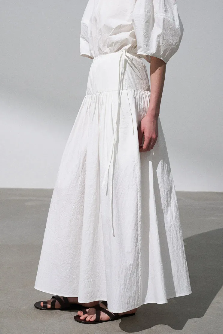 [Shape of Freedom] Papery cotton blend HEM skirt | 4 color