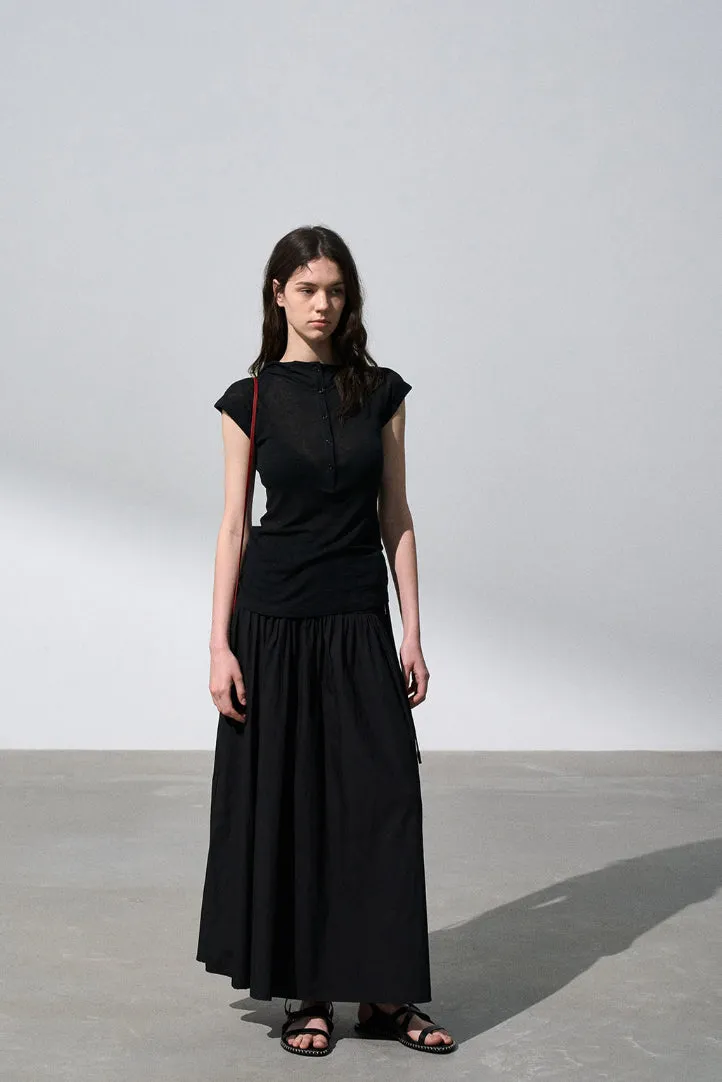 [Shape of Freedom] Papery cotton blend HEM skirt | 4 color