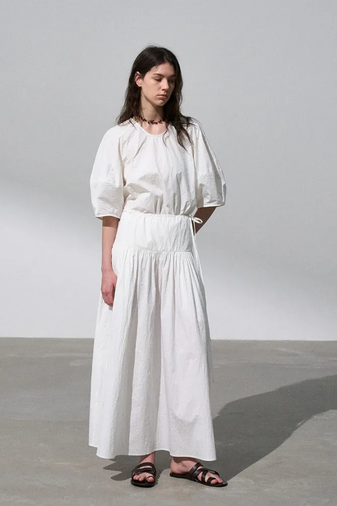 [Shape of Freedom] Papery cotton blend HEM skirt | 4 color