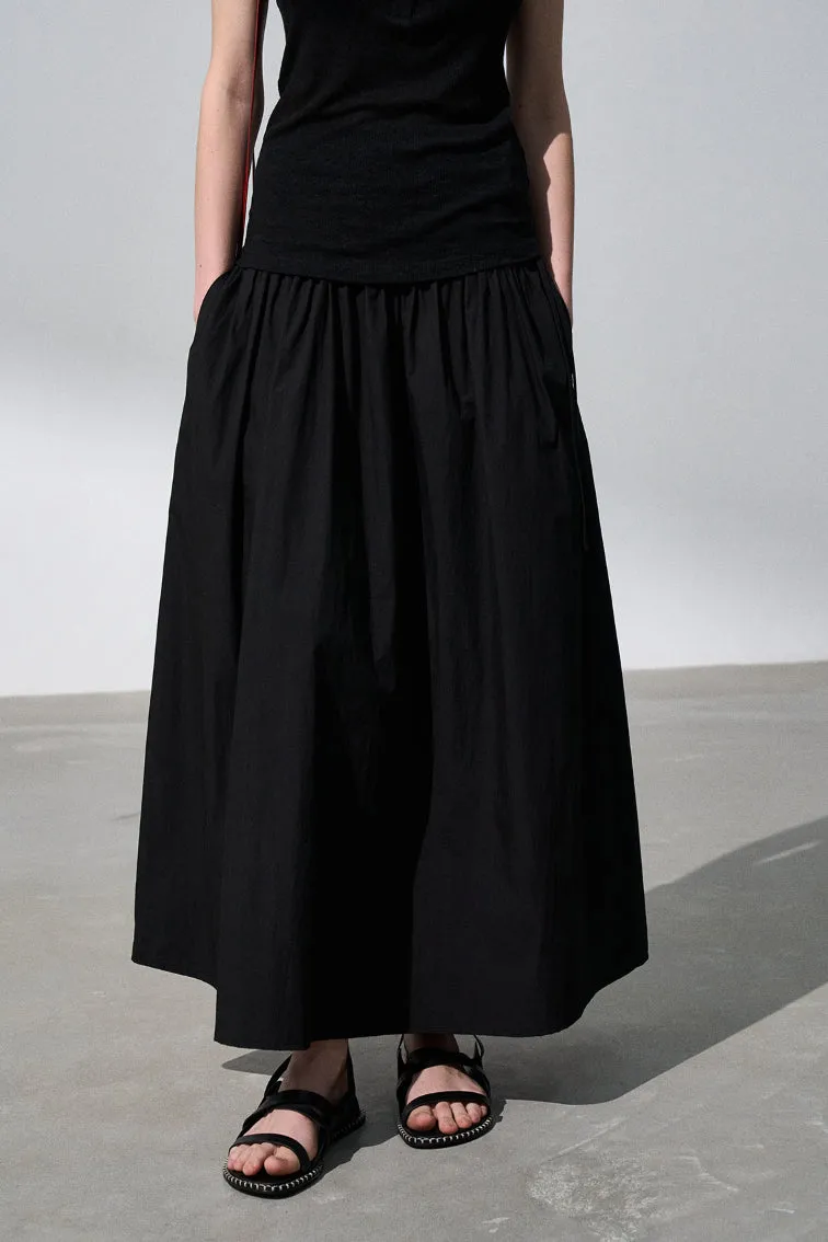 [Shape of Freedom] Papery cotton blend HEM skirt | 4 color