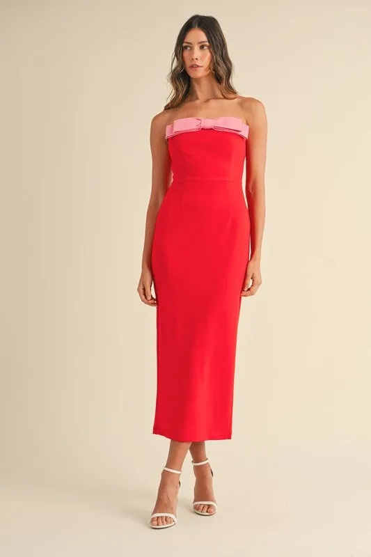 The 'Bow Strapless Dress'