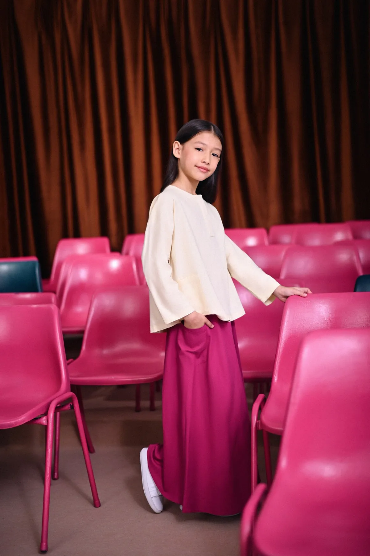 The Dulu Kita Flare Skirt - Fuchsia