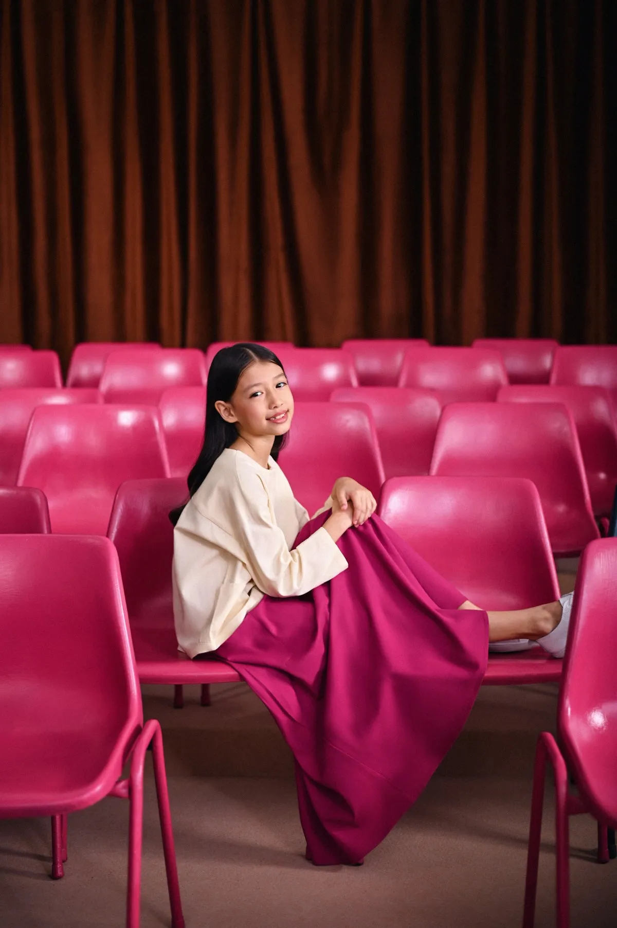 The Dulu Kita Flare Skirt - Fuchsia