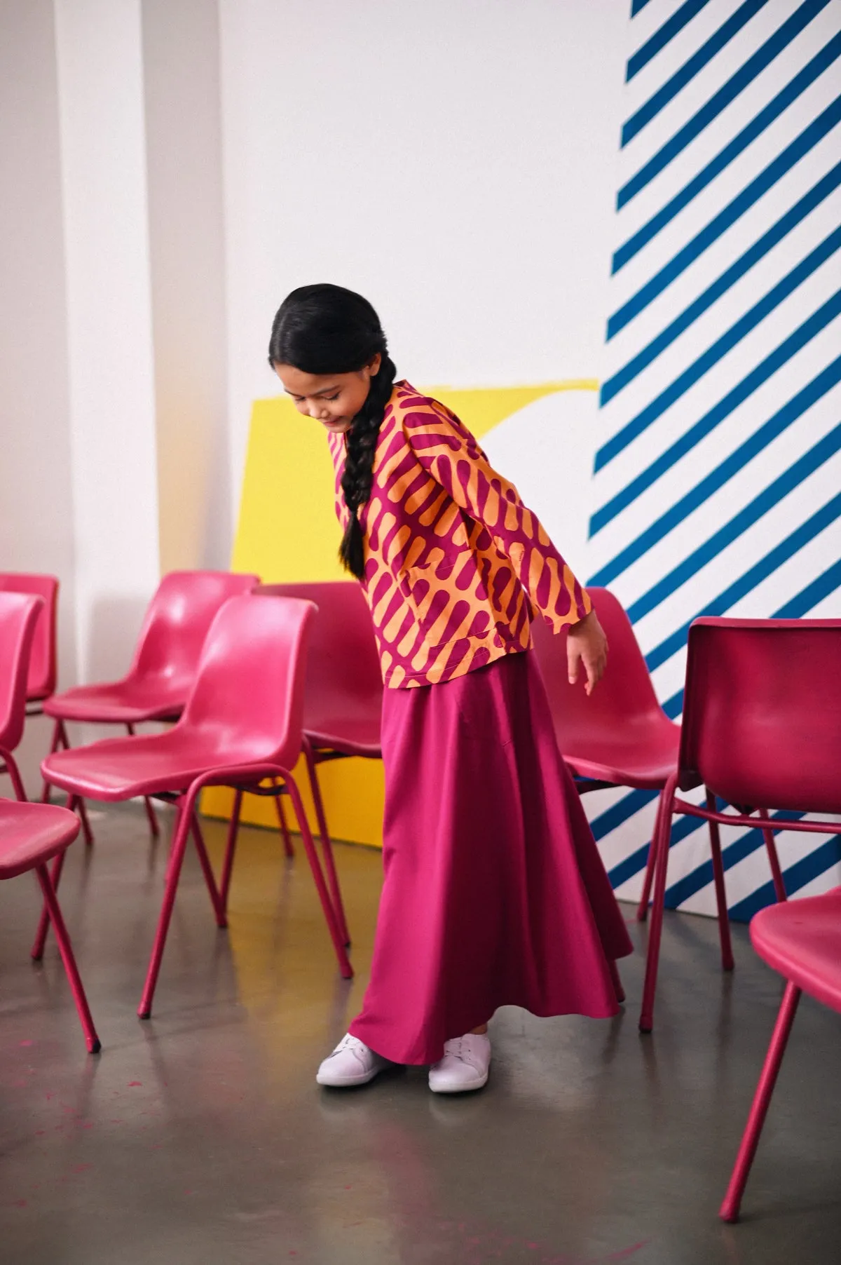 The Dulu Kita Flare Skirt - Fuchsia