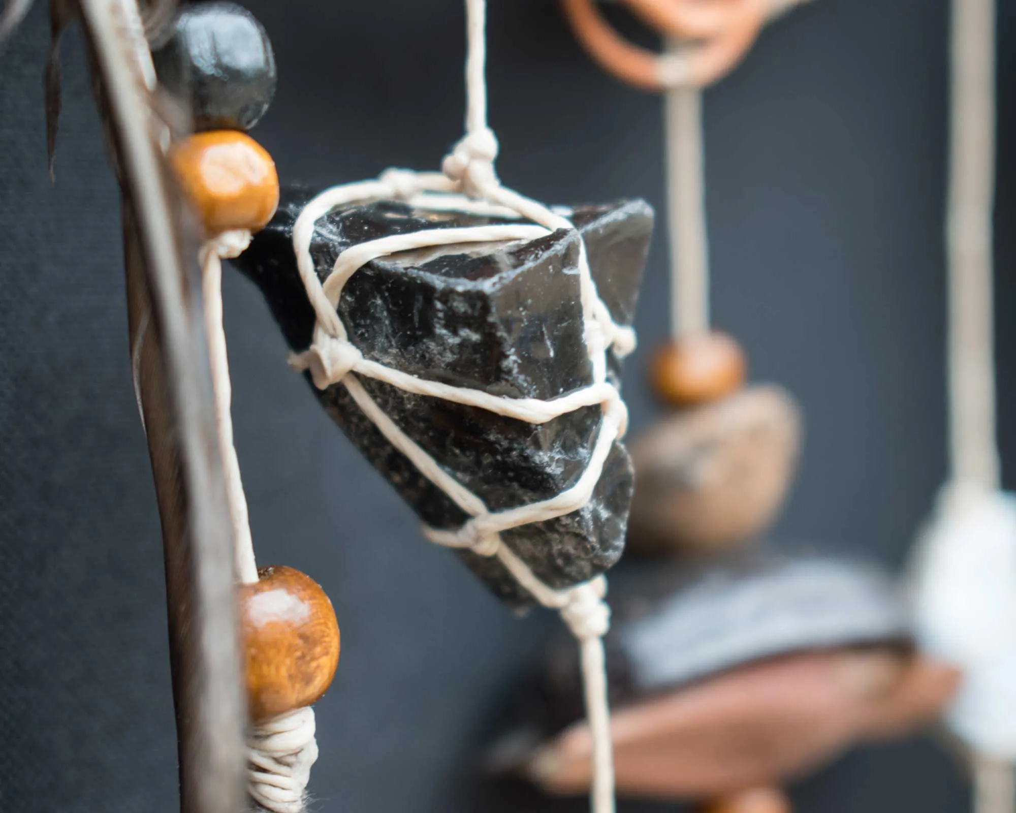 Tumbled stones DreamCatcher obsidian stone raw
