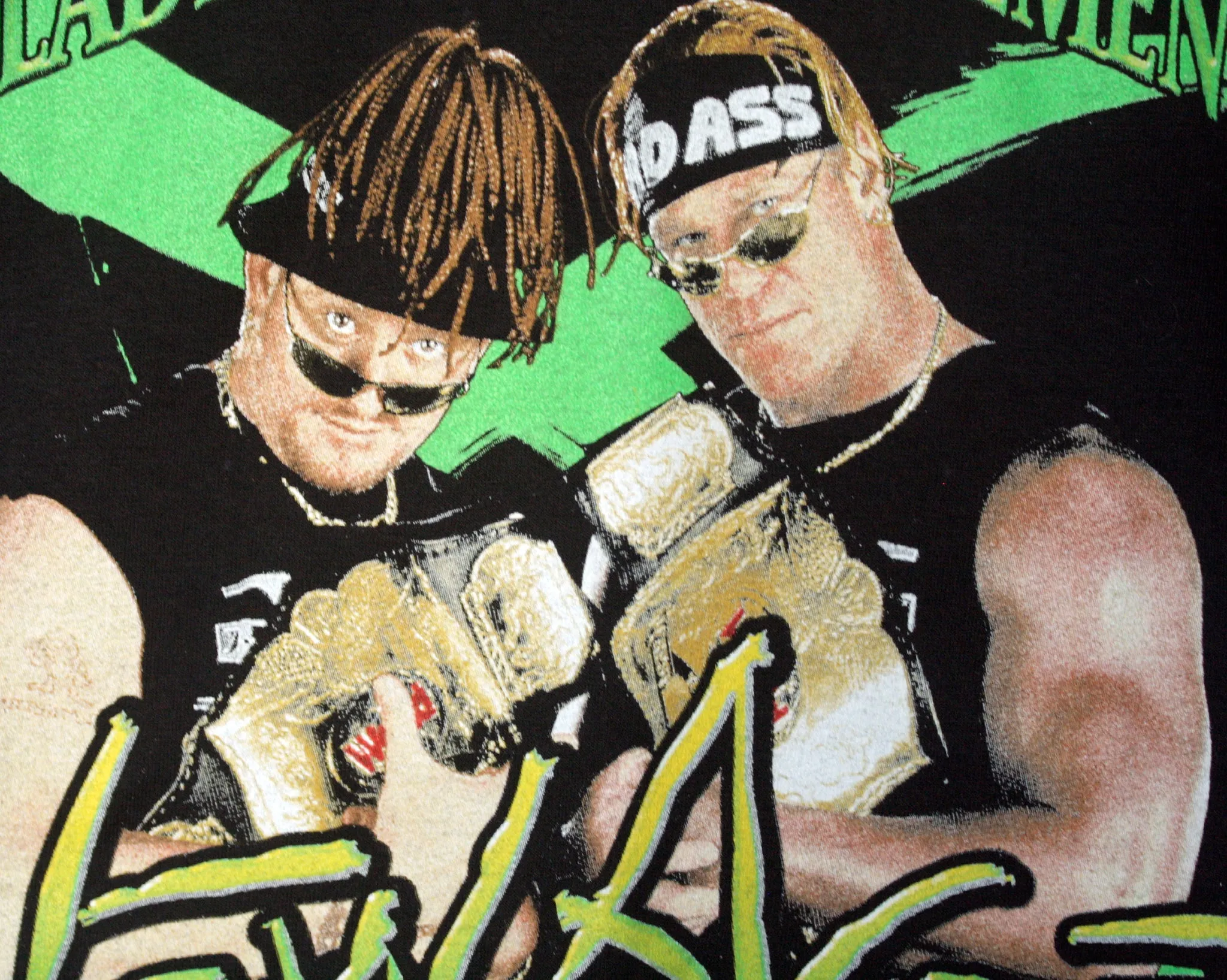 WWF NEW AGE OUTLAWS LADIES AND GENTLEMEN T-SHIRT LG