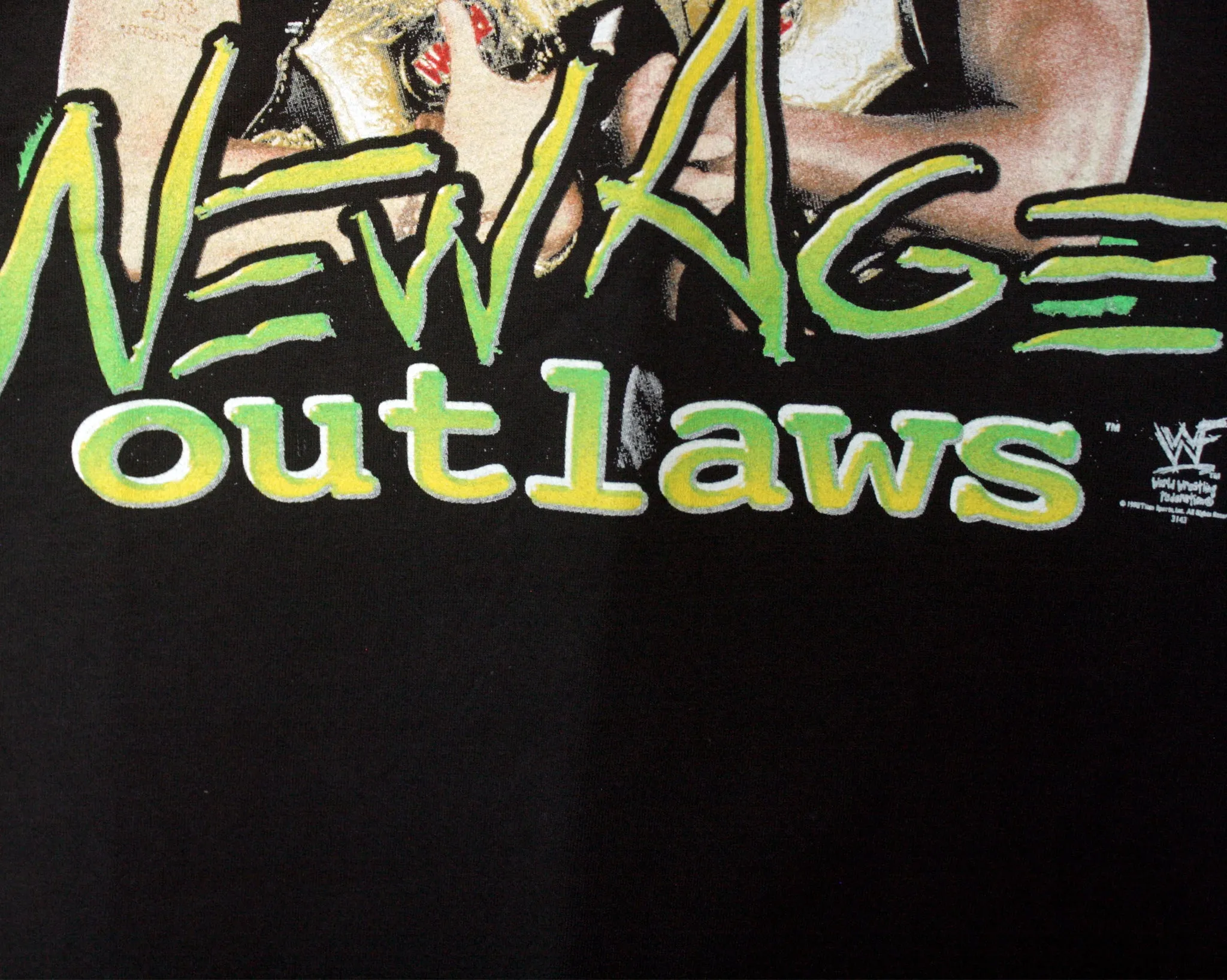 WWF NEW AGE OUTLAWS LADIES AND GENTLEMEN T-SHIRT LG