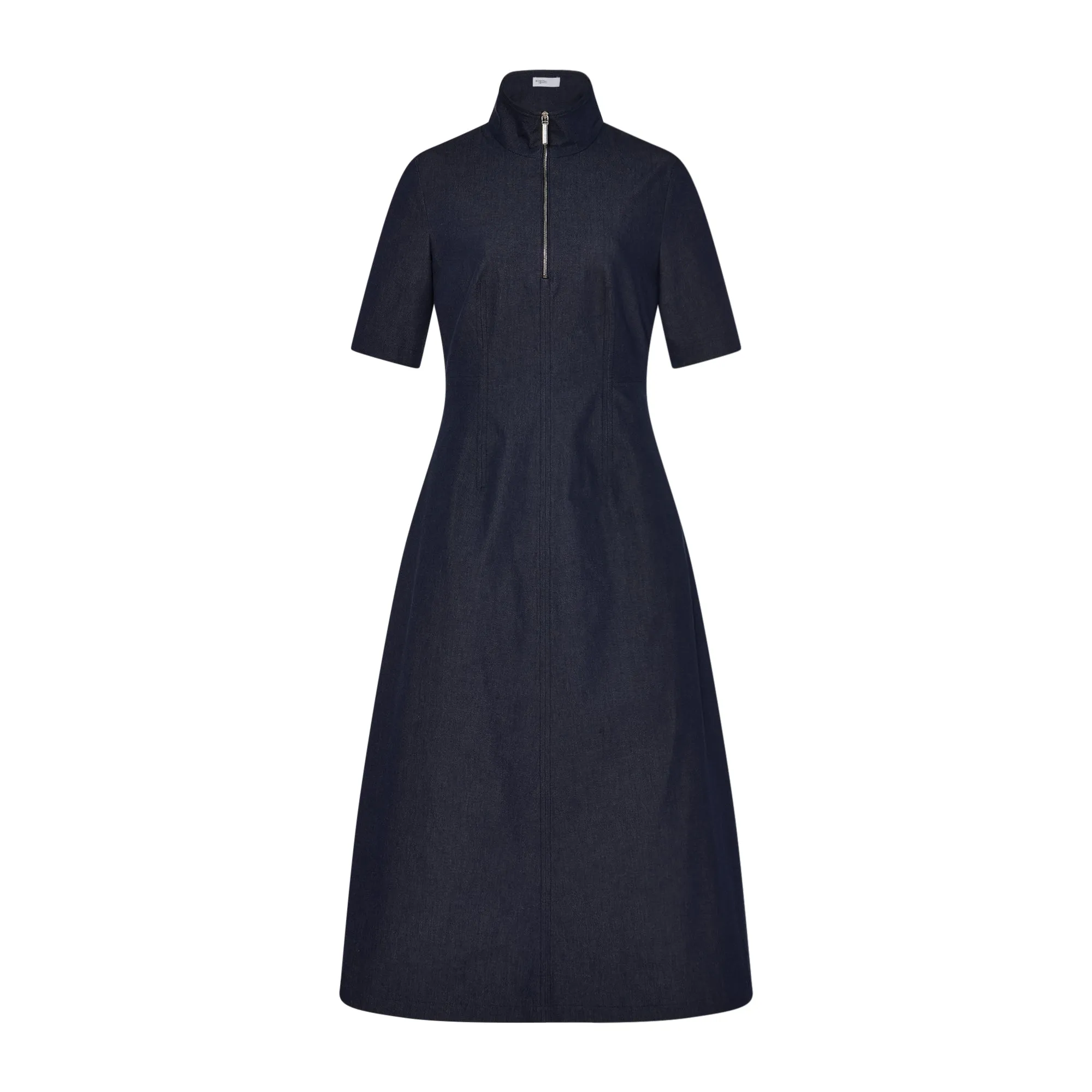 ZIP-UP SHORT SLEEVE DRESS - STRETCH TWILL