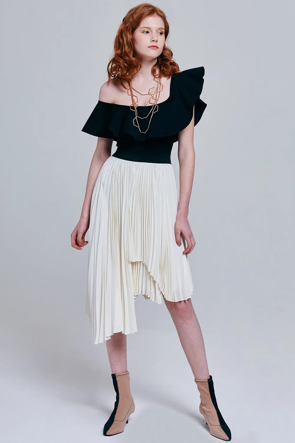 Zora Accordion Pleats Midi Skirt