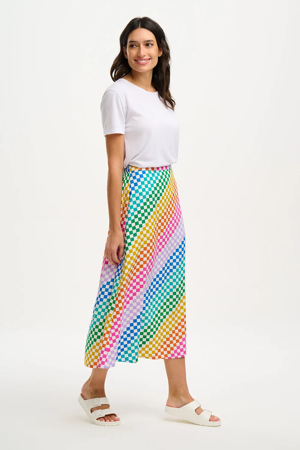 Zora Skirt - Multi, Rainbow Checkerboard
