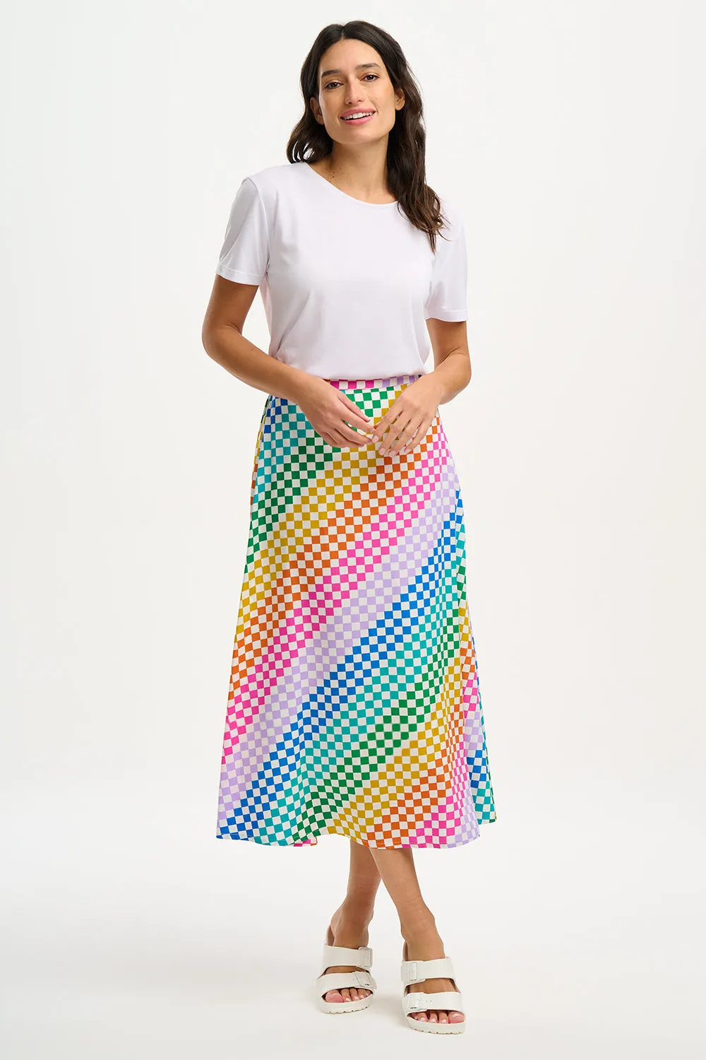 Zora Skirt - Multi, Rainbow Checkerboard